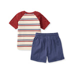 Load image into Gallery viewer, USA Stripe Boy Tee & Shorts Set