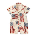 Load image into Gallery viewer, American Flag Baby Boy Romper