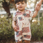 Load image into Gallery viewer, American Flag Baby Boy Romper