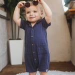 Load image into Gallery viewer, Check Gauze Baby Boy Romper