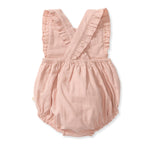 Load image into Gallery viewer, Check Gauze Pink Girl Romper - Smokey Rose