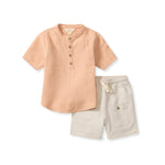 Load image into Gallery viewer, Muslin Boy Shirt & Shorts Set