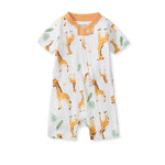 Load image into Gallery viewer, Giraffe Family Organic Baby Sleeper Romper
