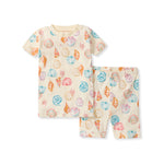 Load image into Gallery viewer, Baby outfit with shell pattern on a white background