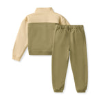 Load image into Gallery viewer, Quarter Zip Collar Sweatshirt Set