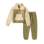 Load image into Gallery viewer, Quarter Zip Collar Sweatshirt Set