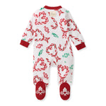 Load image into Gallery viewer, Candy Cane Love Organic Cotton Sleep & Play Footed
