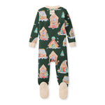 Load image into Gallery viewer, Gingerbread Houses Organic Cotton Sleeper Footed