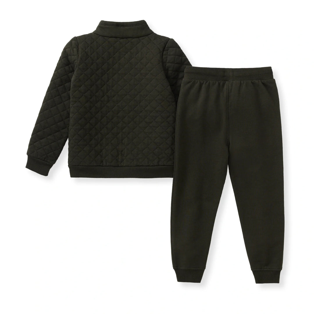 Quilted Organic Cotton Top & Pants Set - Shadow Back