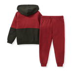 Load image into Gallery viewer, Color Blocked Sweatshirt & Pants Set - Brick Red Back