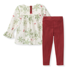 Load image into Gallery viewer, Holiday Snowflakes Organic Tunic & Pants Set Back