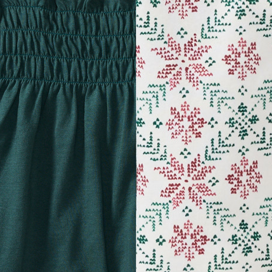 Poinsettia Fair Isle Organic Tunic & Pants Set Swatch