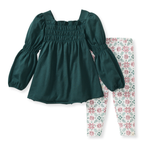 Load image into Gallery viewer, Poinsettia Fair Isle Organic Tunic & Pants Set