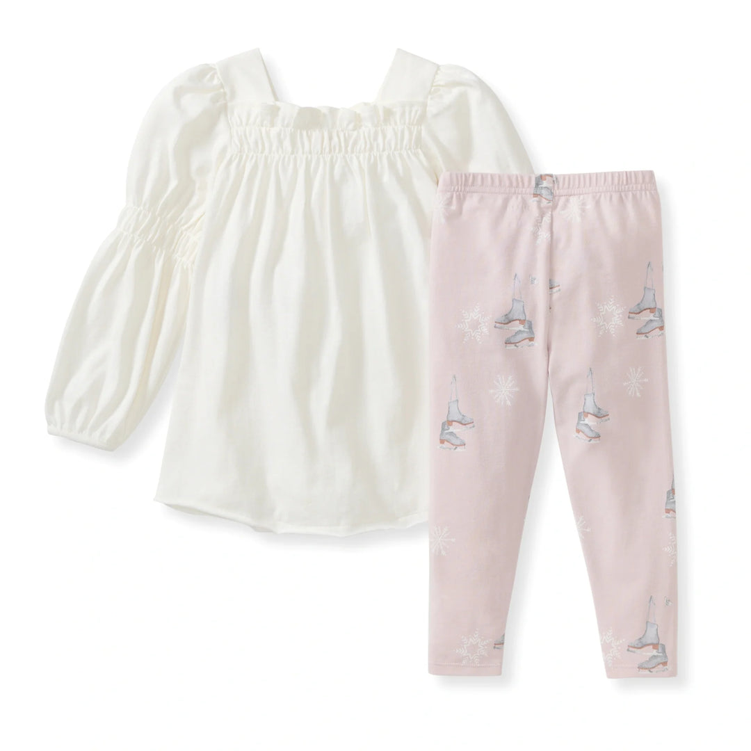 Ice Skates Organic Tunic & Pants Set Back
