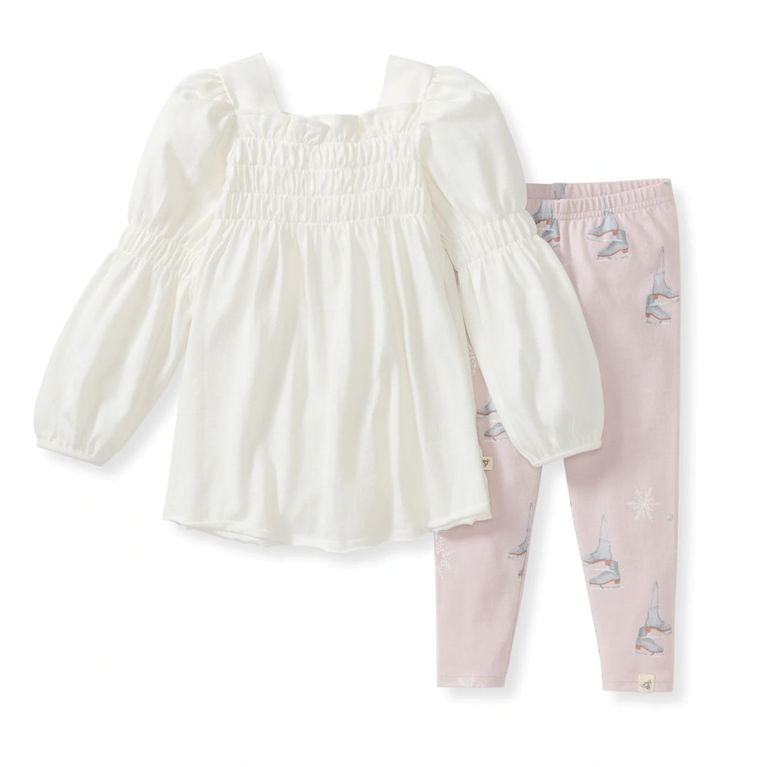 Ice Skates Organic Tunic & Pants Set Back