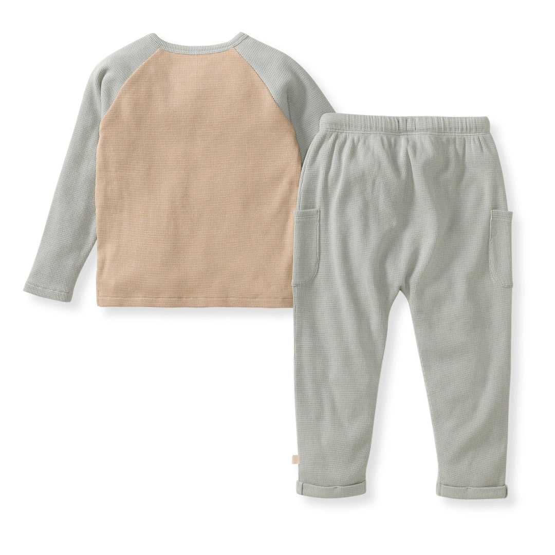 Organic Thermal Boy Tee & Pants Set Back