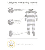Load image into Gallery viewer, Watercolor Hello Moon! Organic Baby Zip Front Footed Pajamas