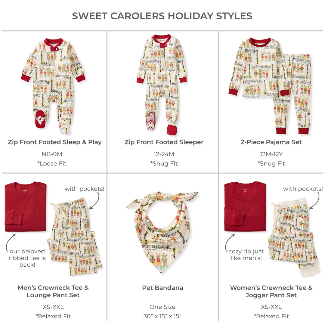 Sweet Carolers Matching Family Pajamas Style Grid