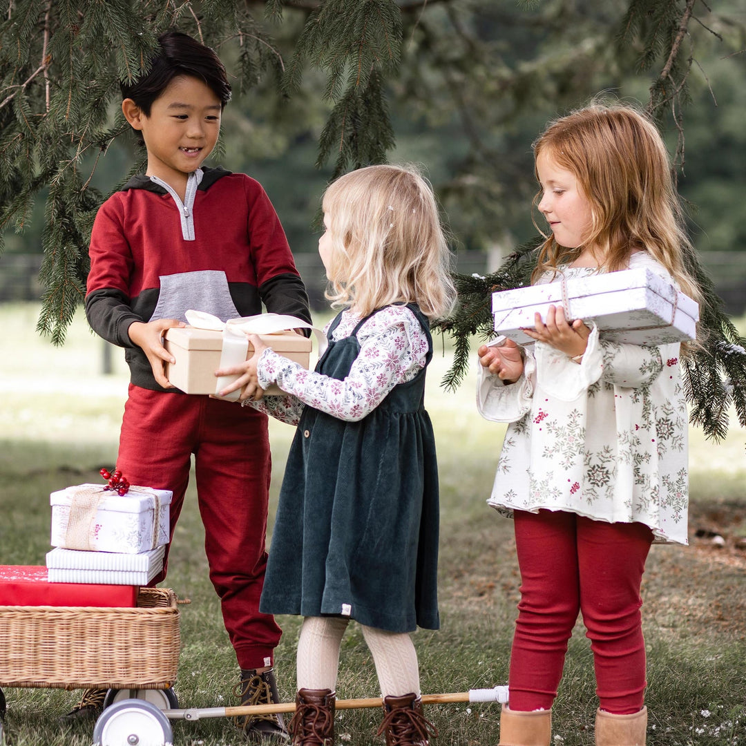 Product Image 6 of Poinsettia Fair Isle Organic Girl Tee & Dress Set