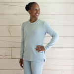 Load image into Gallery viewer, Product Image 5 of Honeysoft™ Mommy & Me Matching Thermal Lyocell Sleeper - Mountain Blue