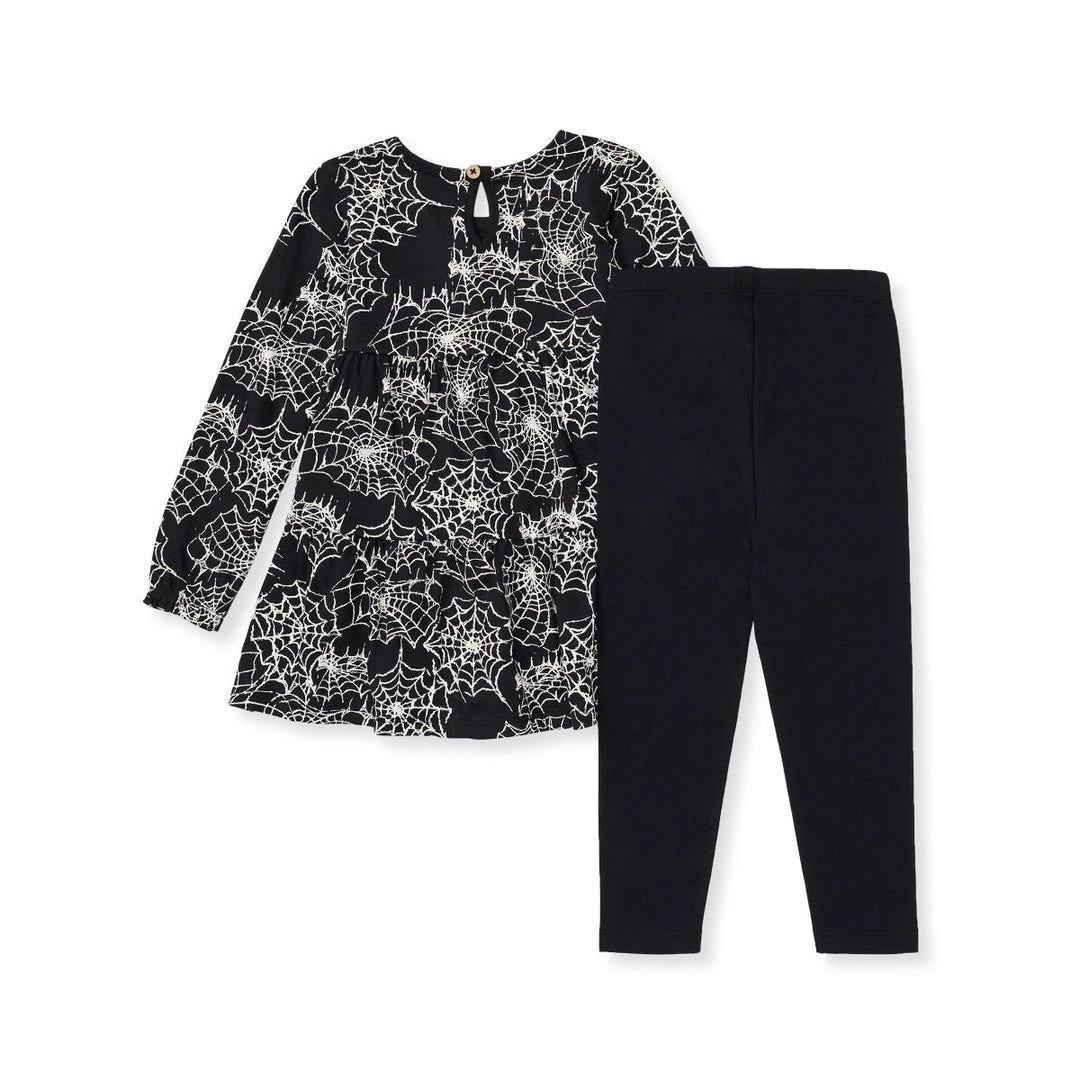 Spiderwebs Organic Girl Shirt and Pants Set Back