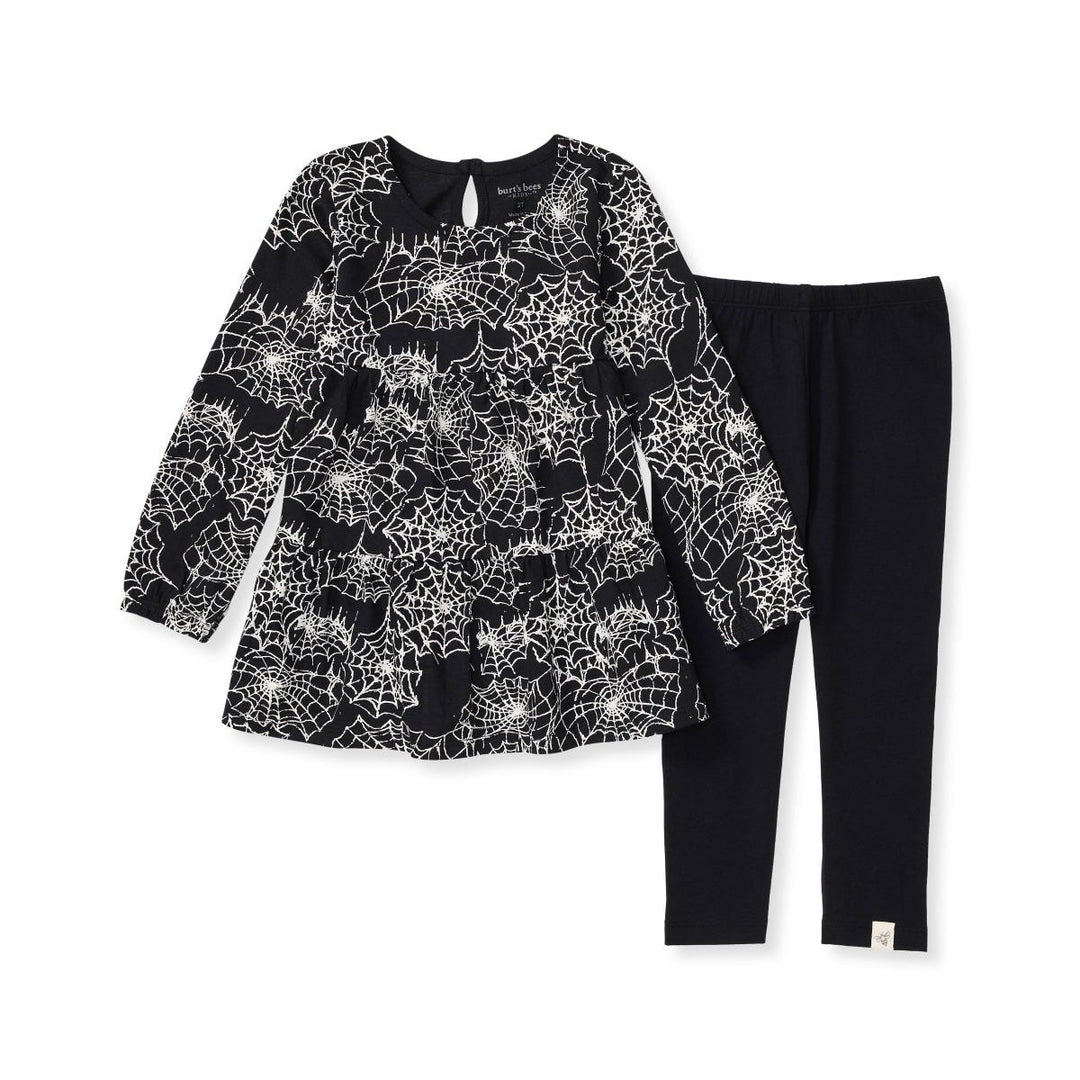 Spiderwebs Organic Girl Shirt and Pants Set