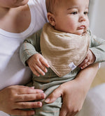 Load image into Gallery viewer, Organic Cotton Baby Bandana Bibs - Ash