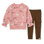Load image into Gallery viewer, Horse Love Organic Girl Shirt and Pants Set