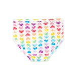 Load image into Gallery viewer, Puppy Party & Rainbow Hearts Organic Cotton Toddler Girl Underwear 5 Pack Back
