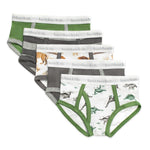 Load image into Gallery viewer, Happy Herbivores & Lions Organic Cotton Toddler Boy Underwear 5 Pack