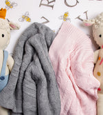 Load image into Gallery viewer, Cable Knit Stroller Blanket