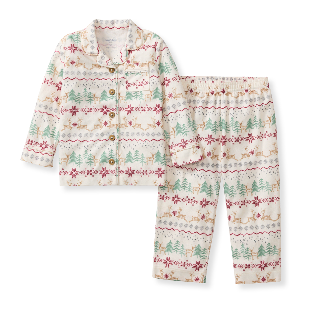 Magical Forest Fair Isle Toddler Flannel PJ Set