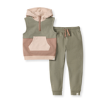 Load image into Gallery viewer, Sleeveless Color Blocked Infant Sweatshirt Set
