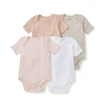 Load image into Gallery viewer, Pink Sand Solid Organic Cotton Short Sleeve Baby Bodysuit Pack of 4