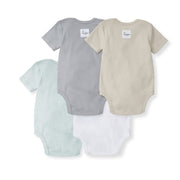 Quarry Solid Organic Cotton Short Sleeve Baby Bodysuit Pack of 4