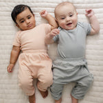 Load image into Gallery viewer, Hummus Solid Organic Cotton Short Sleeve Baby Bodysuit Pack of 4
