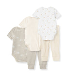 Load image into Gallery viewer, Limestone Organic Short Sleeve Bodysuit &amp; Pant Pack of 5