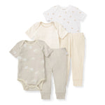 Load image into Gallery viewer, Limestone Organic Short Sleeve Bodysuit &amp; Pant Pack of 5