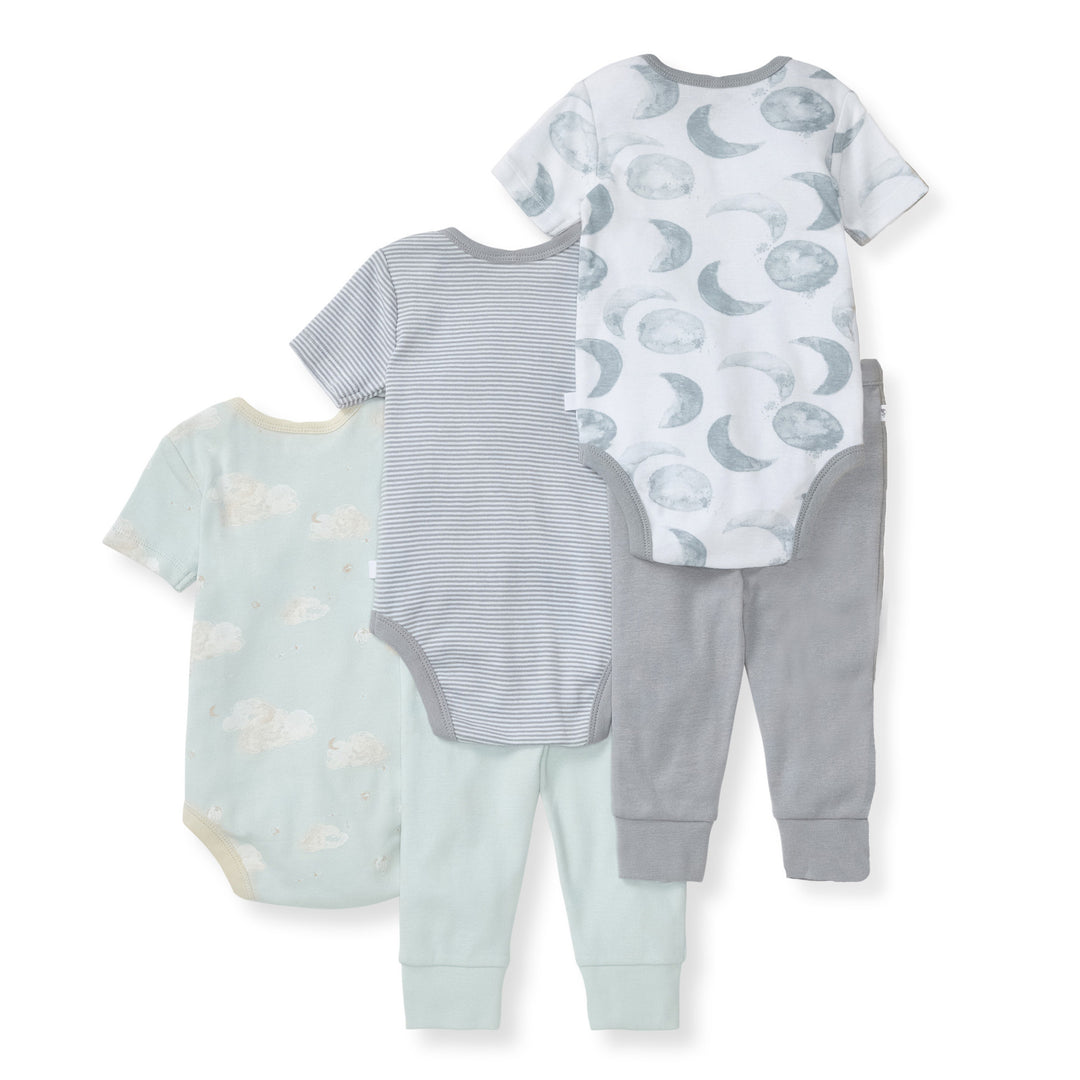 Quarry Organic Short Sleeve Bodysuit & Pant Pack of 5