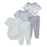 Load image into Gallery viewer, Quarry Organic Short Sleeve Bodysuit &amp; Pant Pack of 5