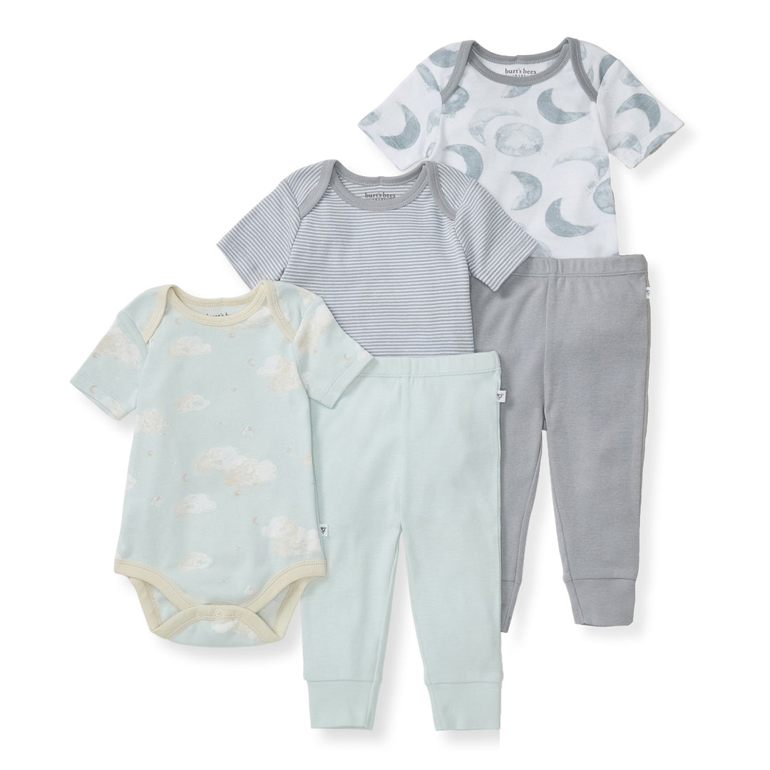 Quarry Organic Short Sleeve Bodysuit & Pant Pack of 5