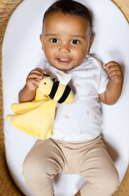 Golden Bee Bodysuit & Ribbed Pant Set