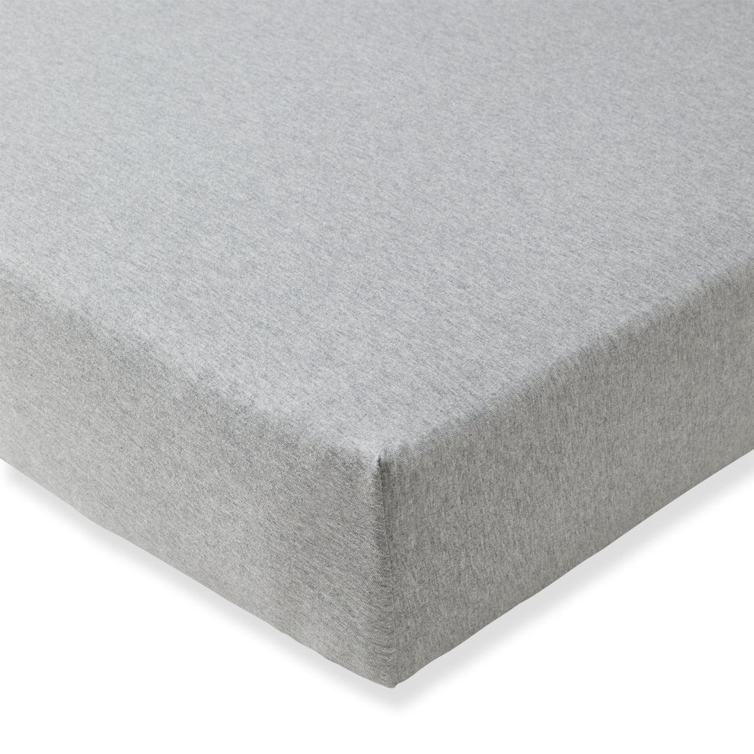 Solid Organic Cotton  Fitted Crib Sheet - Heather Grey
