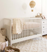 Swaying Branches Organic Cotton Reversible Baby Blanket - Oat