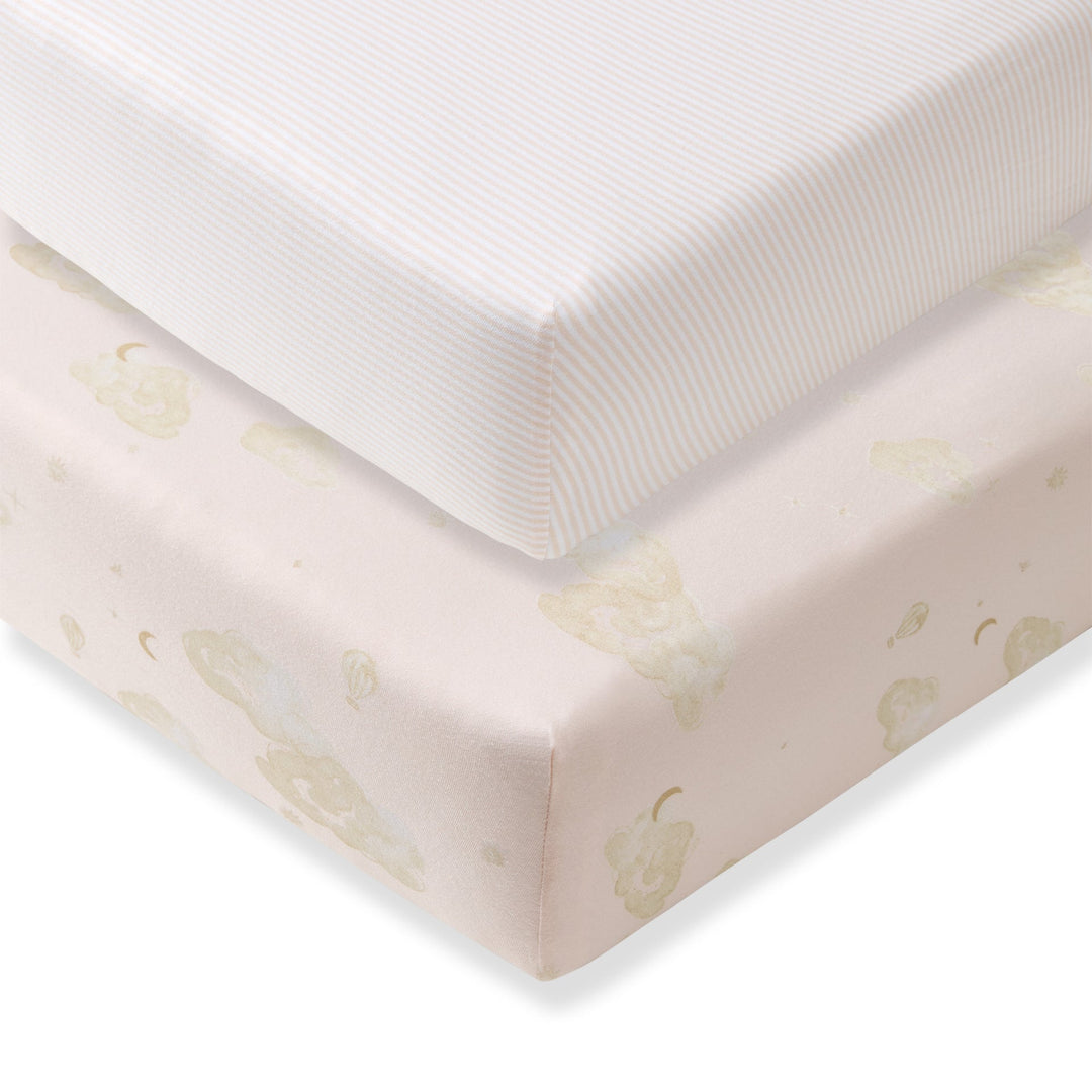 Good Night Sky Organic Cotton Crib Sheets Set of 2 - Ranunculus