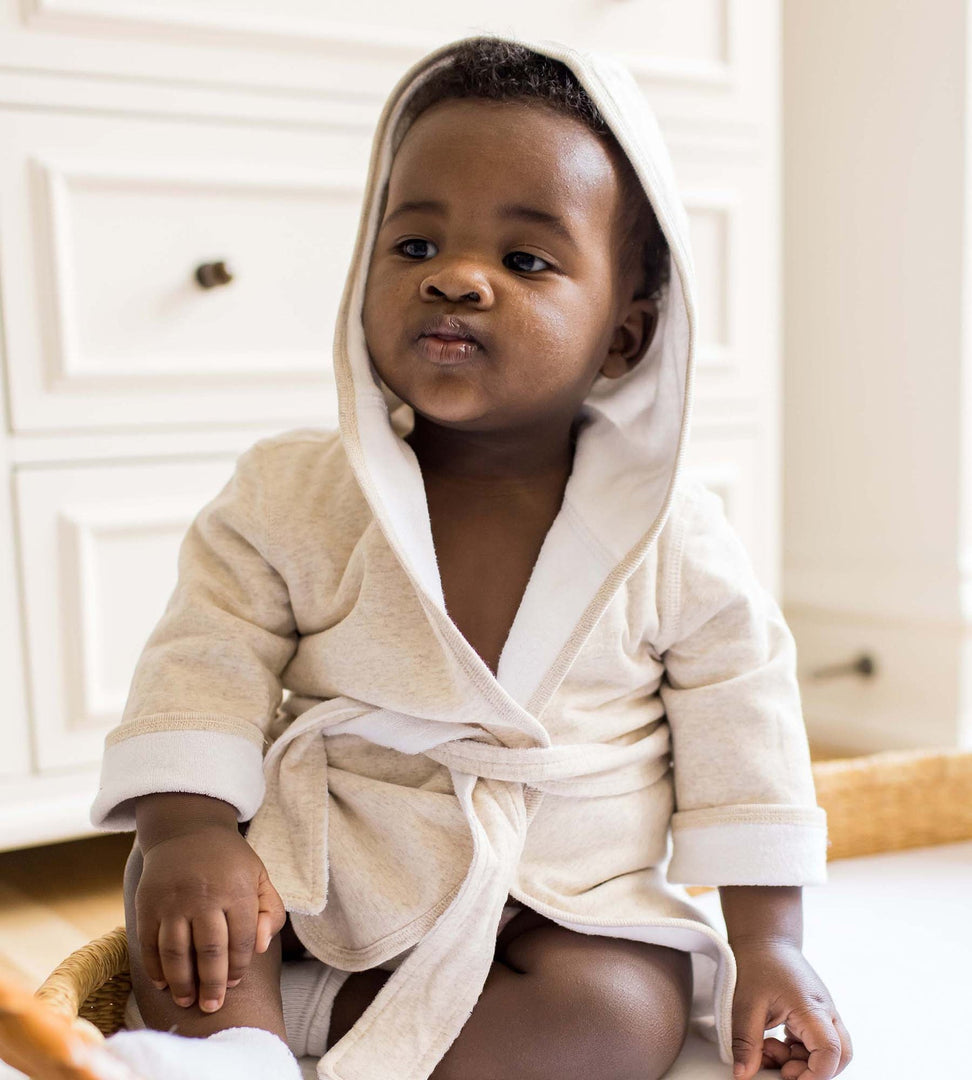 Organic Cotton Knit Terry Hooded Robe