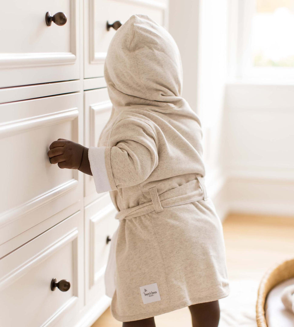Organic Cotton Knit Terry Hooded Robe