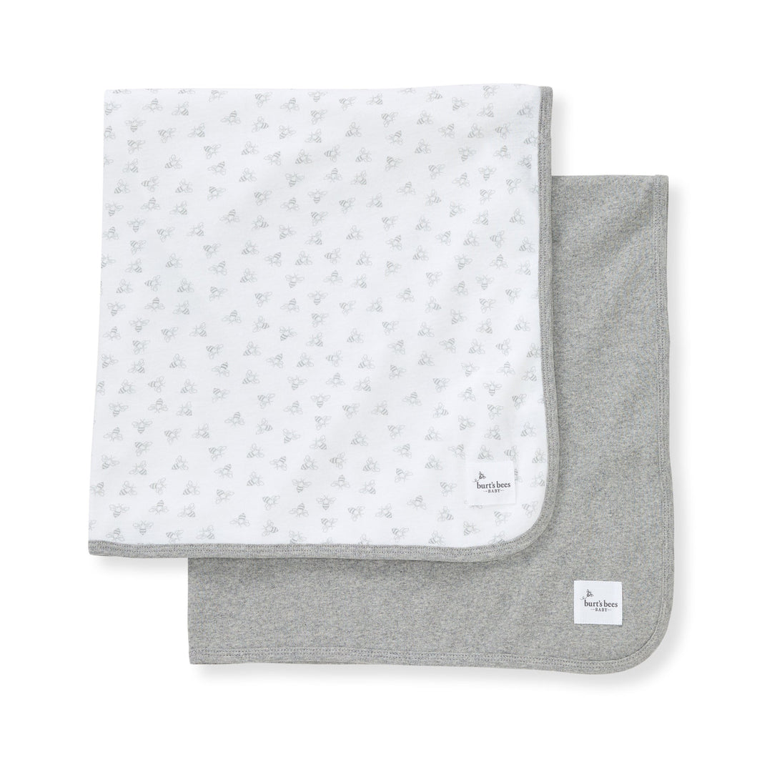 Honey Bee Organic Cotton Receiving Blankets 2 Pack