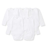 Load image into Gallery viewer, Bee Essentials Organic Long Sleeve Baby Bodysuit 5 Pack
