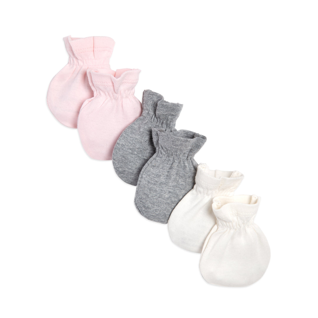 Organic Cotton Baby Mittens 3 Pack - Pink Blossom